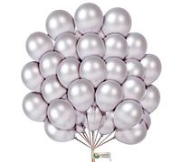 Balloons Hub Silver Metallic Balloons 10 Inch Pack of 100 for Birthday, Wedding, Engagement, Baby Shower, Graduation Parties