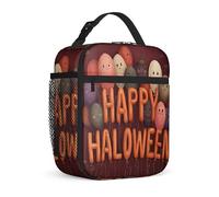 Balloons Insulated Lunch Bag, Halloween Playful Ghosts Pumpkin Halloween Orange Leakproof Reusable Portable Lunch Bag for Work Office Picnic 1pcs