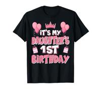Balloons It's My Daughter's 1st Birthday 2024 1 Years Old T-Shirt