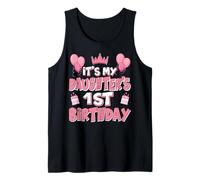 Balloons It's My Daughter's 1st Birthday 2024 1 Years Old Tank Top