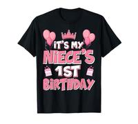 Balloons It's My Niece's 1st Birthday 2024 1 Years Old T-Shirt