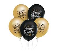 Balloons Number 18 Birthday Happy Birthday, Beauty&Charm, 30 cm, 5 pcs.