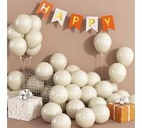 Balloons White 5 Inch, Pack of 50 Small Retro Ivory White Latex Balloon, Mini Matte Plain Vintage Cream Sand White Birthday Party Balloon Set for Wedding Baby Shower Party Balloon Garland Decorations
