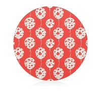 Balloons with Maple Canada Flag Funny Tempered Glass Cutting Board Portable Round Chopping Block Easy to Clean 7.9" for Kitchen Travel