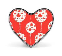 Balloons with Maple Canada Flag Heart Metal Brooches 1 Inch Decorative Badges Exquisite Decorations Pins for Clothing