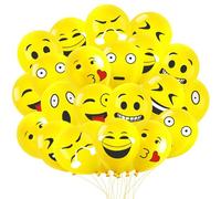 Balloons Yellow Pack of 100 Smiley Balloons Emotion Series Latex Balloons for Helium Balloon Garland Arch Funny Emoji Balloon for Birthday Party Decoration Children Boys Girls