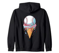 Ballpark Baseball Ice Cream Cone With Sprinkles Zip Hoodie