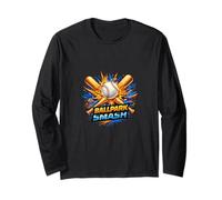 Ballpark Smash Baseball Power Hit Graphic Long Sleeve T-Shirt