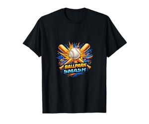 Ballpark Smash Baseball Power Hit Graphic T-Shirt