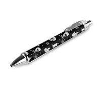 Ballpoint Pen 1 Pcs, Black Ink Retractable Pen, Gothic Trippy Moon Skull Dark Black Cat Witch Magic Spirit Board Writing Pens 0.5mm Ball Point Gift Pens for Office Worker, Teacher