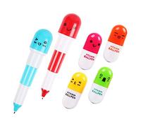Ballpoint Pen 1PCS Pill Ball Point Pens Smiling Face Vitamin Pens Retractable Capsule Ball Pens Cute Emotion Pill Novelty Pens Gift Pen for Kids Students Office School