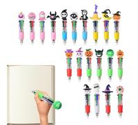 Ballpoint Pen | Cartoon Ghost Pumpkin Witch Ballpoint Pen - Quick-Drying 4-Colors Cute Ergonomic Halloween Stationery for School Business Studying Teacher Journaling