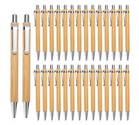 Ballpoint Pen Sets, 30 Set Bamboo Wooden Ballpoint Pen Vintage Creative Retractable Pen for Everyday Office School Life Supplies, Stylish Smooth Writing Instrument Gifts(1.0mm, Black Ink)