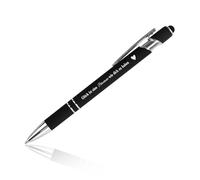 Ballpoint Pen with Engraving Pen Godmother Gift Birthday Gift for Godmother with Touch Pen Lucky Pen Metal Black Thank You Gift Ideas Godfather Gift from Godchild Children