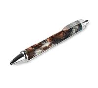 Ballpoint Pens 1 PCS, Indigenous People And Wolves Retractable Smooth Writing Pens with Quick-Drying Ink, Comfort Grip Office Black Pens for Everyday Use, Bulk Office Supplies for Professionals