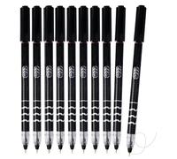 Ballpoint Pens, BLACK, 0.7mm Fine Point, Pack of 10, Comfort Grip, VPlus95ST Smooth Writing Pens, Hospital Home Business Office School Everyday Use, iVAIDEX