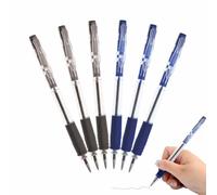 Ballpoint Pens Pocket Clip Ball Points Retractable Non Slip Smooth Grip Pens Comfortable Ball Pens Ideal for Office Home School University Stationery Supplies General Use Blue & Black Colour (6 Pack)