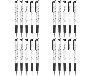 Ballpoint Pens, Retractable Smudge Free Pens, Extra Fine Point 0.5 mm, Ideal for School, Office, Everyday Use (Black, 20 Pens)