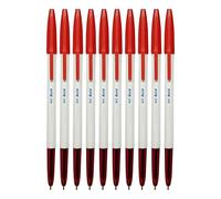 Ballpoint Pens, REY-4Bold Smooth Writing Ball Pens, RED, 1.0mm Medium, Pack of 10, Comfort Grip, Ideal For Home Office School Everyday Pens, iVAIDEX Black Ball Pen