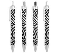 Ballpoint Pens with Pocket Clip Retractable Black Ink Pens Zebra Print Printed for Journaling Note Taking Office School Supplies Gifts for Women
