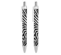 Ballpoint Pens with Pocket Clip Retractable Black Ink Pens Zebra Print Printed for Journaling Note Taking Office School Supplies Gifts for Women