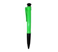 Ballpoint Writing Pen in an Oversized Format with a Body, Green | Distinctive Enlarged Pen Body, Contoured Black Grip Section, Retractable Tip Control, Integrated Body Clip