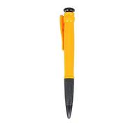 Ballpoint Writing Pen in an Oversized Format with a Body, Yellow | Distinctive Enlarged Pen Body, Contoured Black Grip Section, Retractable Tip Control, Integrated Body Clip