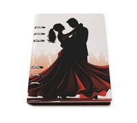 Ballroom Dance A5 Loose Leaf Notebook, Premium PU Leather Refillable 6-Ring Binder Journal, Durable Cover Lined Paper Lay Flat Design for Writing Journaling and Organization