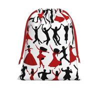 Ballroom Dance Christmas Drawstring Bags Gift Wrapping Bag Small Gifts Candy Jewelry Wedding Wrap Bag