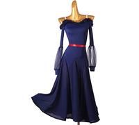 Ballroom Dance Dresses Women's Flamenco Salsa Performance Dancing Outfit Waltz Tango Competition Costumes Great Swing,Blue,XXL