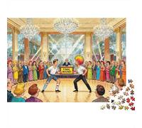 Ballroom Dance-Off Wooden Jigsaw Puzzle Waterproof 1000 Piece Puzzles for Adults Fun Challenging Games