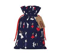 Ballroom Dance Pattern print Christmas Packing Bag Linen Bags with Drawstring Funny Wedding Present Bag