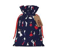 Ballroom Dance Pattern print Christmas Packing Bag Linen Bags with Drawstring Wedding Present Bag