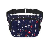 Ballroom Dance Pattern print Fashion Waist Packs Crossbody Belt Bag Fanny Pack for Women Crossbody for Traveling Running, Black, One Size