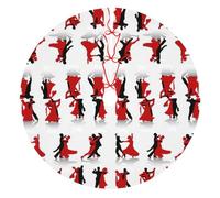 Ballroom Dance Print Christmas Tree Skirt 48 Inch, Evergreen Trees Ornament Winter Holiday Mat Decoration