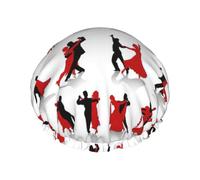Ballroom Dance Print Exquisite Women Shower Cap Lightweight, Soft,Double WaterproofBathing Hat