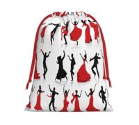 Ballroom Dance -Print Soft Drawstring Gifts Bags Pouches For Wedding Favors & Party Events, Bulk Storage (Multi-Use) S Size