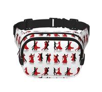 Ballroom Dance Print Waist Pack Square Waist Bag Workout Hiking Running Travel Gym Pretty Zipper Fashion