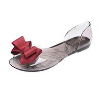 Ballroom Dance Shoes for Women T Bar Sparkly Sequins Open Toe Ankle Strap Buckle Mid Heel Glitter Salsa Tango Wedding Party Evening Performance Shoes Red, Size 5