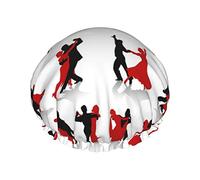Ballroom Dance Shower Cap Shower Caps For Women Double-Layer Waterproof Shower Caps, Reusable.