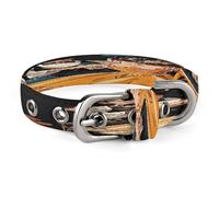 Ballroom Dance Small Pattern Dog Collar Adjustable Pet Collar Stainless Steel D-Ring Collar Oxford Cloth Cat Collar Strap with Metal Buckle for Small Medium Dog