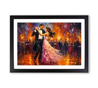 Ballroom Dancing Impressionism Framed Print | A2 Black Framed Wall Art | Ready to Hang | Impressionist Nature Picture | Living Room Bedroom Lounge Office