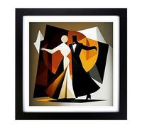 Ballroom Dancing Suprematism No.1 Framed Print | 18x18 Inch Black Framed Wall Art | Ready to Hang | Modern Historical Picture | Living Room Bedroom Lounge Office