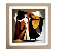 Ballroom Dancing Suprematism No.1 Framed Print | 18x18 Inch Oak Framed Wall Art | Ready to Hang | Modern Historical Picture | Living Room Bedroom Lounge Office