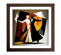Ballroom Dancing Suprematism No.1 Framed Print | 18x18 Inch Walnut Framed Wall Art | Ready to Hang | Modern Historical Picture | Living Room Bedroom Lounge Office
