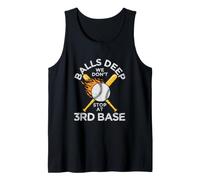 Balls Deep We Don't Stop at 3rd Base Funny Baseball Player Tank Top