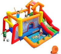 Ballsea Bouncy Castle, Inflatable Bounce Castle House with Slide, Inflatable Slide with Air Blower for Kids Indoor Outdoor