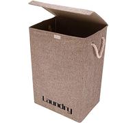 BALLSHOP 72L Laundry Baskets Storage Fabric Basket Laundry Hamper with Foldable Lid for Dirty Clothes Underwear T-Shirt Blouse Brown 40 × 30 × 60 cm