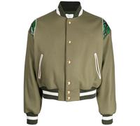 Bally snakeskin effect-detail bomber jacket - Green S-M