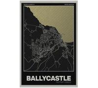 Ballycastle Street Map Poster Print | Northern Ireland | Gold | A2